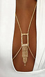 Gouden Strass Bodychain met Waterval Detail