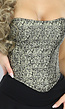 Korset Top met Gouden Paisley Print