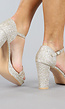 Champagne Glam Glitter Sandaletten met Straps