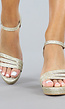 Gouden Glam Glitter Sandaletten met Straps