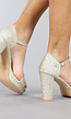 Gouden Glam Glitter Sandaletten met Straps