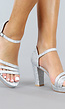 Zilveren Glam Glitter Sandaletten met Straps