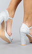 Zilveren Glam Glitter Sandaletten met Straps