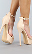 Nude Sandaletten met Plateau en Hoge Stiletto Hak