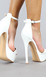 Witte Sandaletten met Plateau en Hoge Stiletto Hak