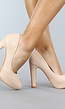 Nude Lederlook Pumps met Plateau