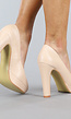 Nude Lederlook Pumps met Plateau