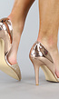 Open Champagne Pumps met Spitse Glitter Neus