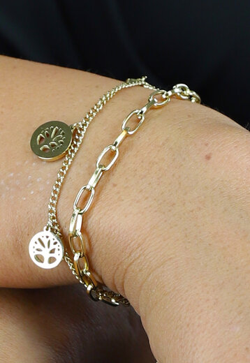 OP=OP! Gouden Layered Wensboom Armband