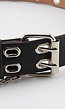 Zwarte Riem met Dubbele Ringen en Ketting