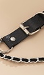 Zilveren Lederlook Riem met Bodychain