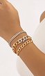 3 Piece Goud/Zilver Armbanden Set met Schakels