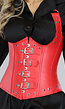 Rood Lederlook Underbust Halter Korset