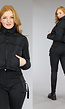 Zwarte Gewatteerde Cropped Jas