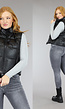 Zwarte Gewatteerde Lederlook Bodywarmer