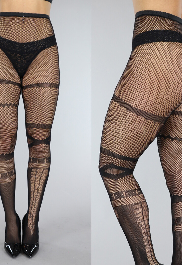 Zwarte Patronen Panty