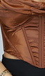 Bruine Satin Korset Top met Gedrapeerd Detail