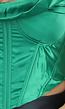 Groene Satin Korset Top met Gedrapeerd Detail