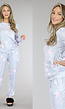 Comfy Grijze Pyjama met Roze Sterren