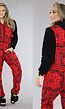 Rode Christmas Onesie met Zwarte Mouwen