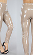 Taupe PVC Legging met Stiksels