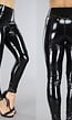 Zwarte PVC Legging met Stiksels