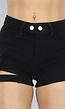 Zwarte Denim Cargo Short met Riempje