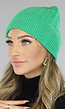 Groene Beanie met Kabel Patroon