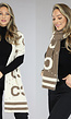 Taupe/Beige Sjaal met CC Print