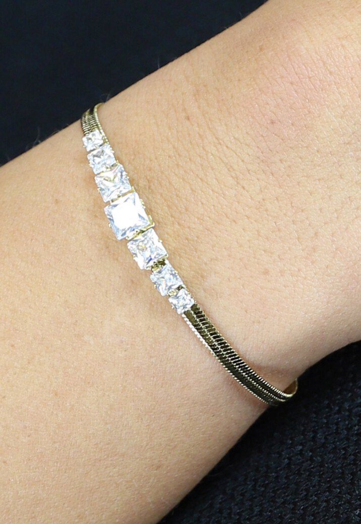 Gouden Sparkle Armband met Diamantjes