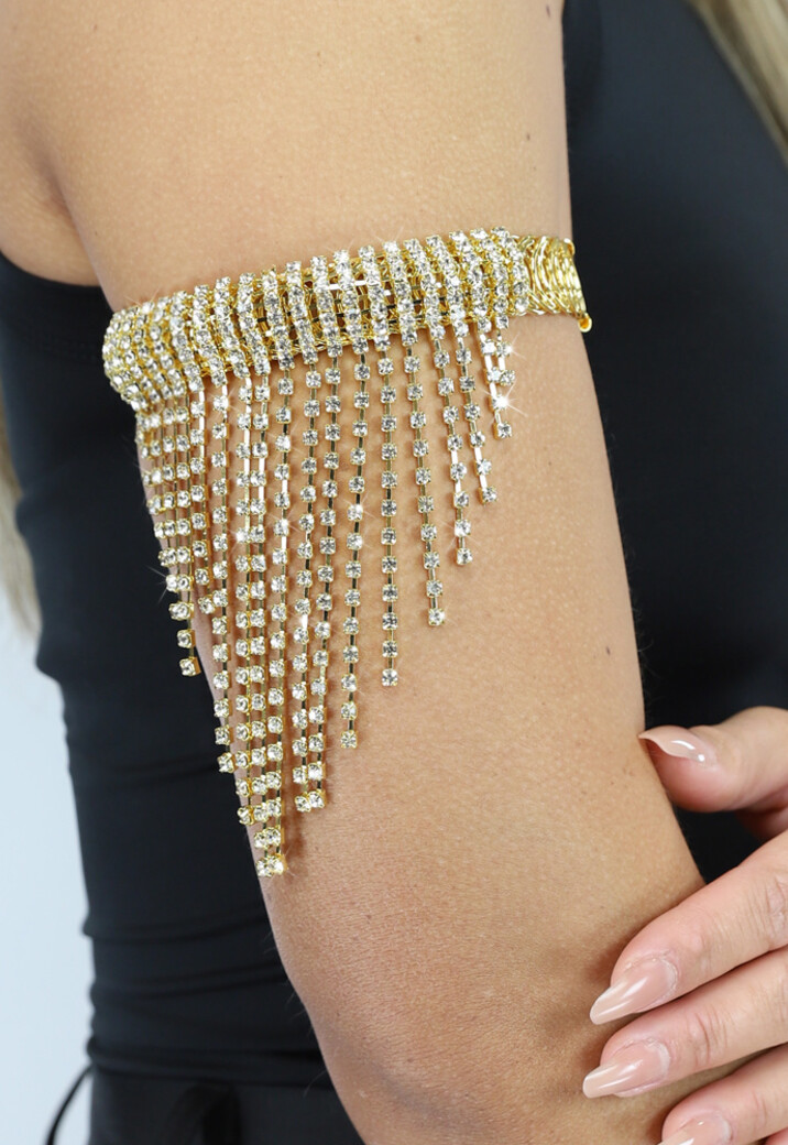 Gouden Waterval Strass Armsieraad