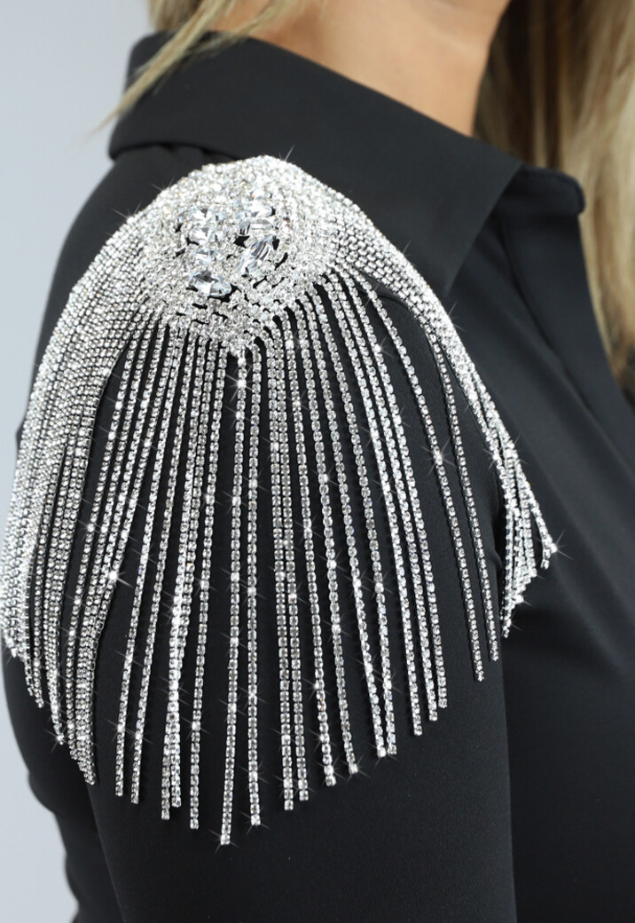 Zilveren Strass Schoudersieraad