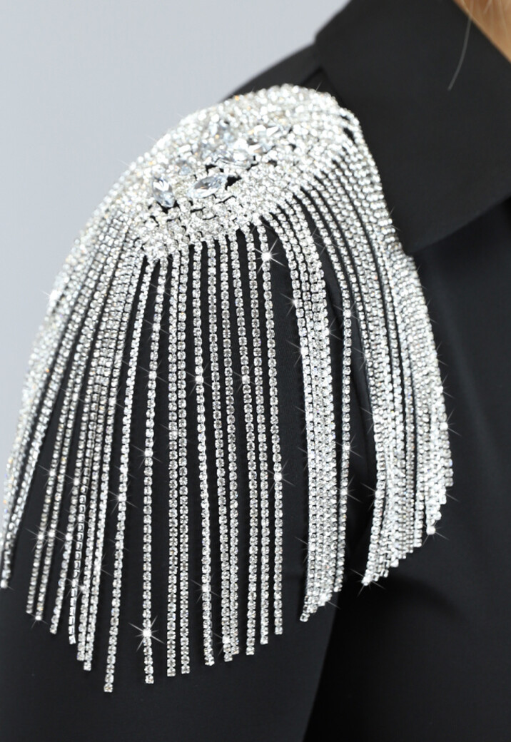 Zilveren Strass Schoudersieraad