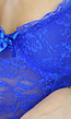 Blauwe Kanten Lingerie Set met Ruches en Kousen