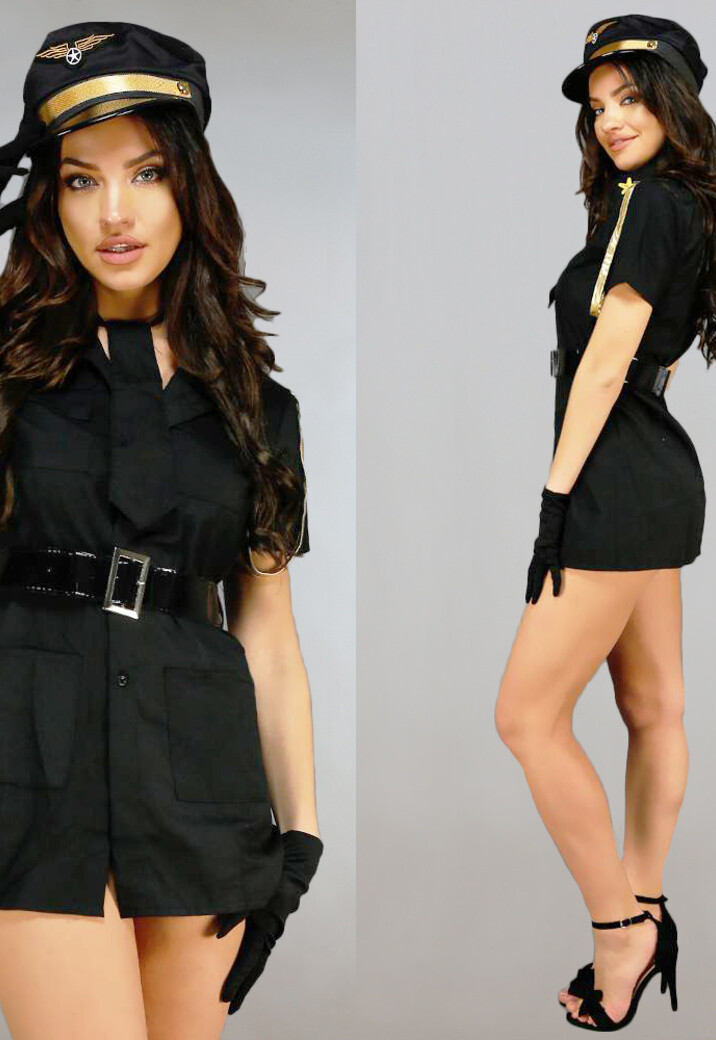 Zwart Piloot Kostuum met Accessoires