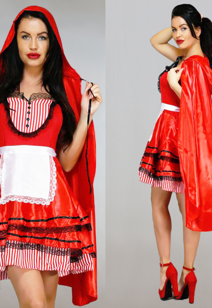 Strapless Roodkapje Kostuum met Cape