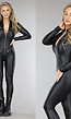 Zwarte Aansluitende Elastische Jumpsuit met Zipper