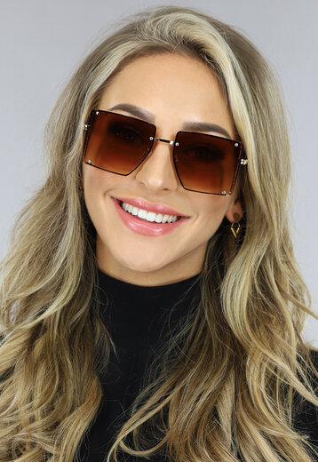 Grote Bruine Statement Zonnebril