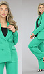 Groene Halflange Oversized Blazer met Groene Knopen