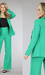 Groene Getailleerde Blazer met Gouden Buttons