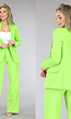 Lime Groene Getailleerde Blazer met Gouden Buttons