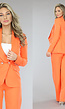 Oranje Getailleerde Blazer met Gouden Buttons