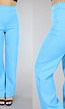 Blauwe Straight Leg Pantalon met Plooitjes