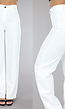 Witte Aansluitende Wide Leg Pantalon met Biesje