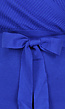 Blauwe Off-Shoulder Rib Jurk met Tailleband