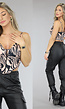 Sexy Zebra Print Korset Look Top met Haaksluiting