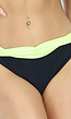 Geplooide Push-Up Beugel Bikini Neon Geel