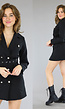 Zwarte Classy Blazer Jurk met Riem