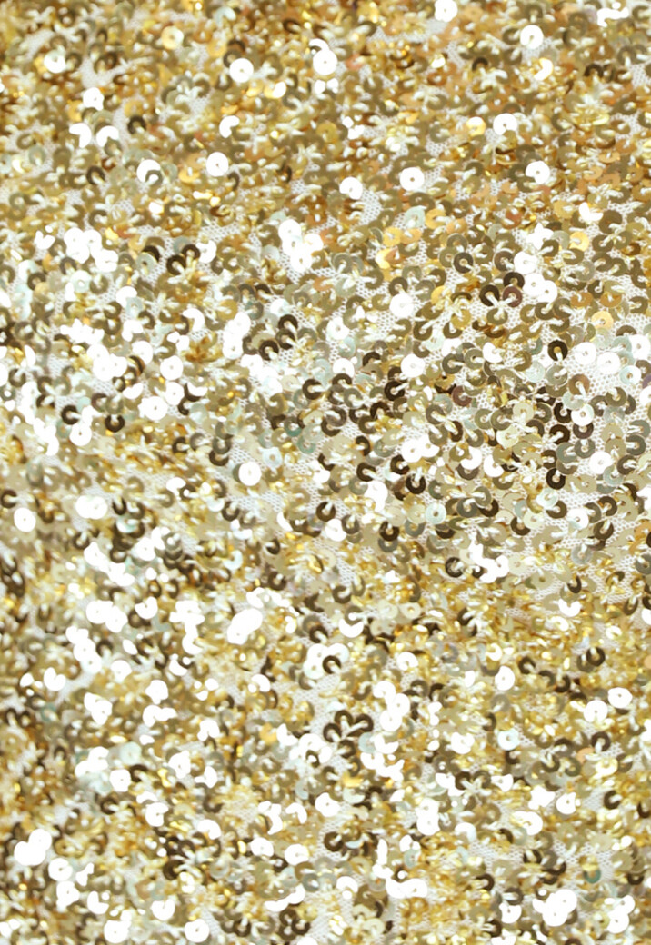 Gouden Strapless Crop Top met Pailletten