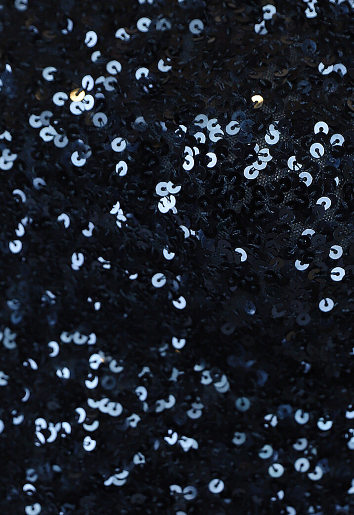 Zwarte Strapless Crop Top met Pailletten